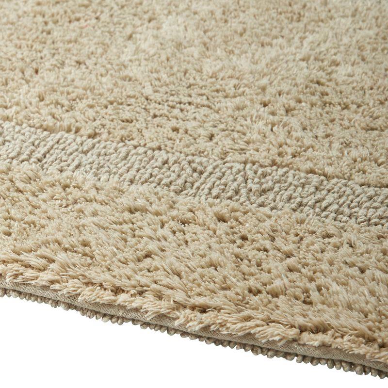 Better Trends Lux 100% Cotton Tufted Solid Reversible Bath Rug Set 2 PC (17" x 24" | 21" x 34") - Sand
