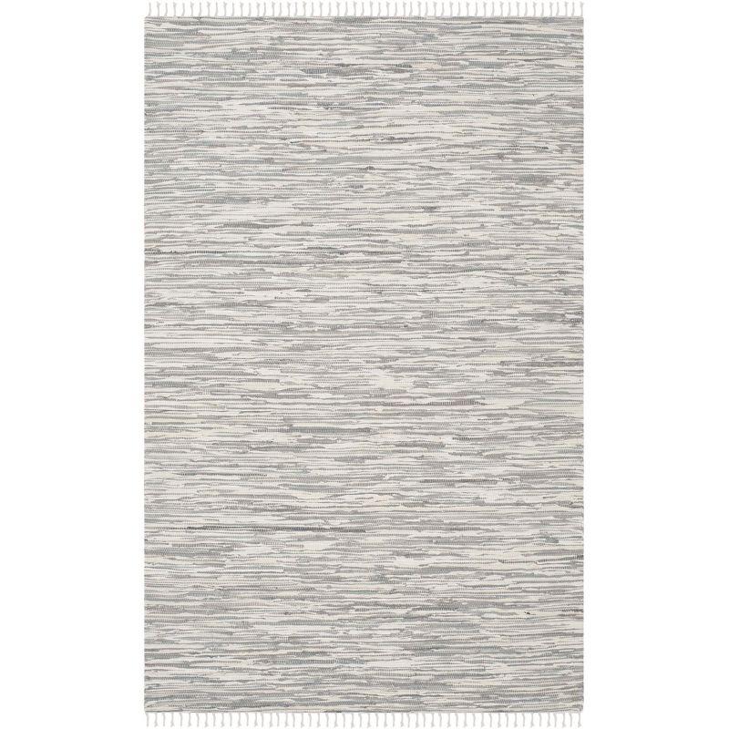 Coastal Charm Hand-Woven Cotton Flatweave 5' x 7' Gray Rug