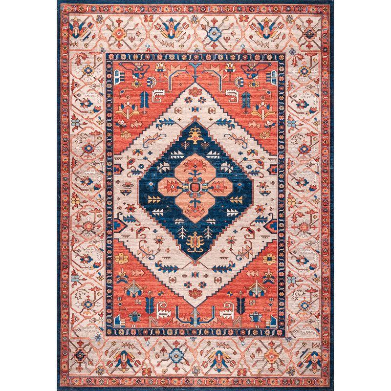 Nuloom Carolyn Pet Friendly Machine Washable Motif Area Rug, 3' x 5', Rust