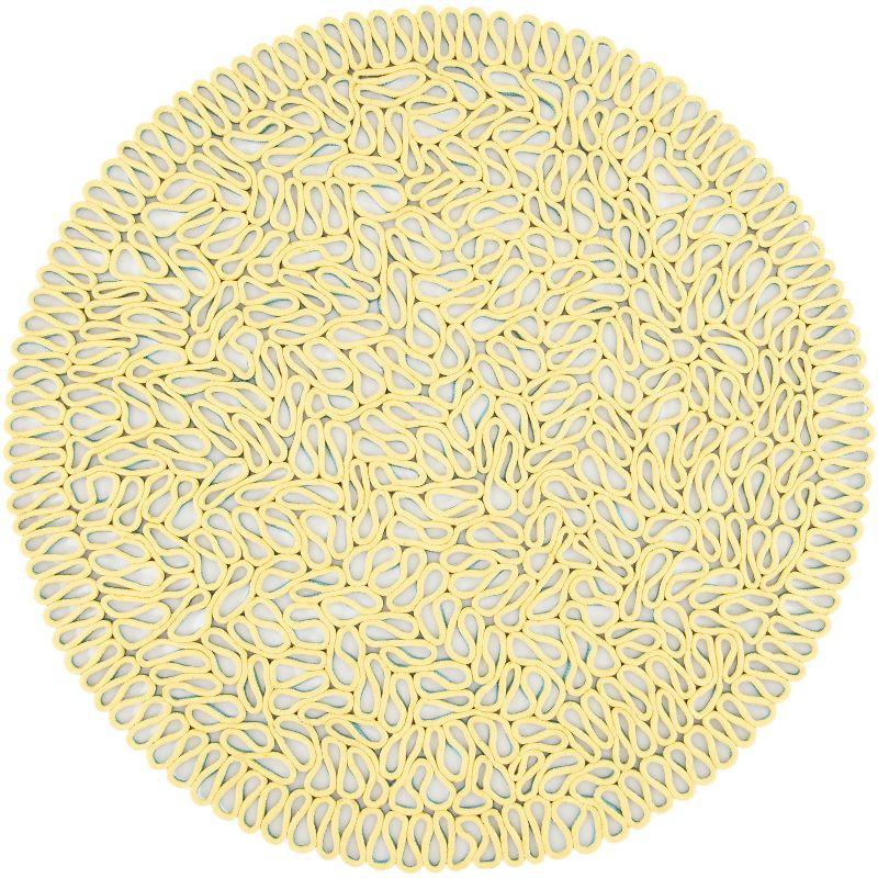 Novelty NOV701 Hand Knotted Area Rug - Yellow/Blue - 6' Round - Safavieh.