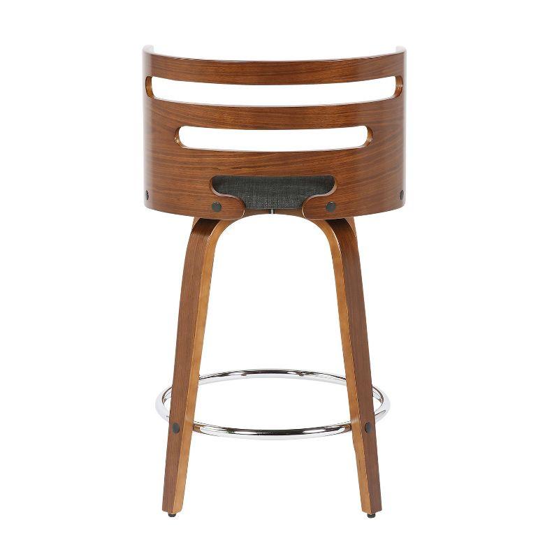 Set of 2 Cosini Upholstered Counter Height Barstool with Backs, Swivel Seat, Chrome Footrest - Lumisource