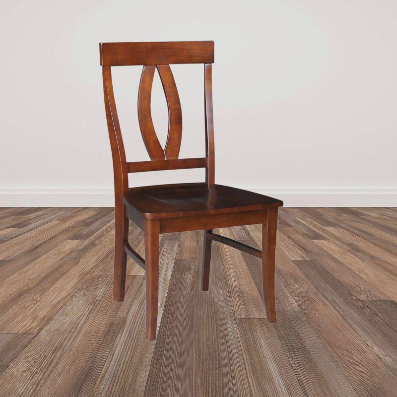 Espresso High Back Solid Wood Side Chairs, Set of 2