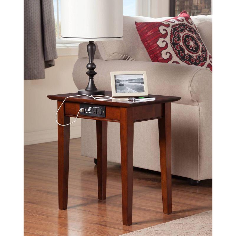 Shaker Chair Side Table with Charger Walnut - AFI