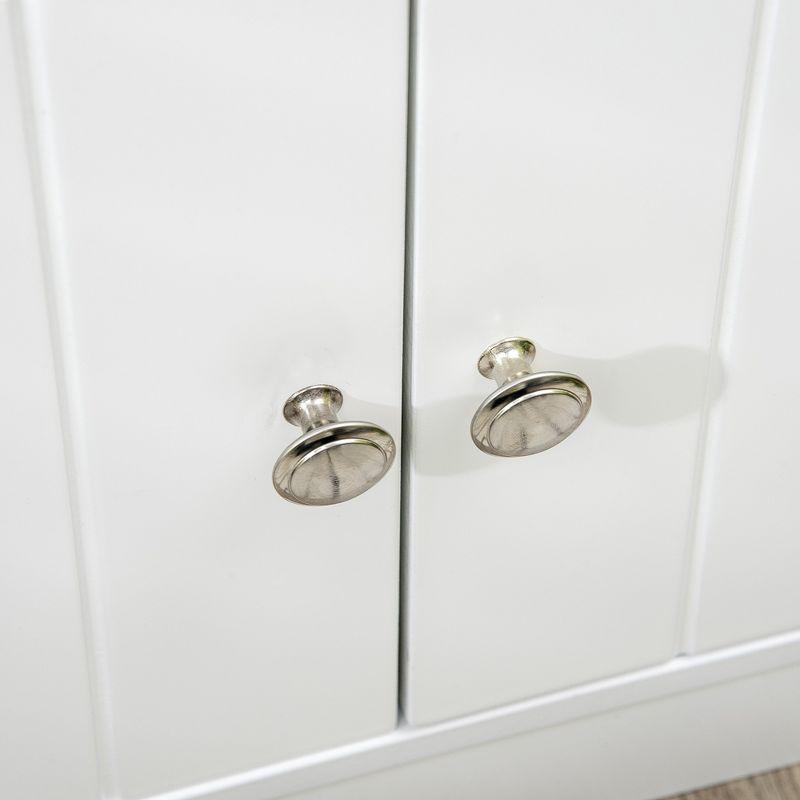 PawHut Elevated Dog Bowls with Storage Cabinet Containing 44L Capacity, Large Raised Dog Bowl Stand Pet Food Bowl Dog Feeding Station, White