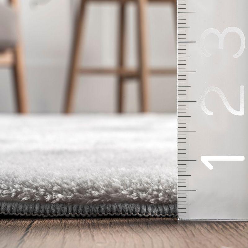 Nuloom Loni Cozy Plush Solid Pet Friendly Premium Machine Washable Shag Area Rug, 3' x 5', Light Grey