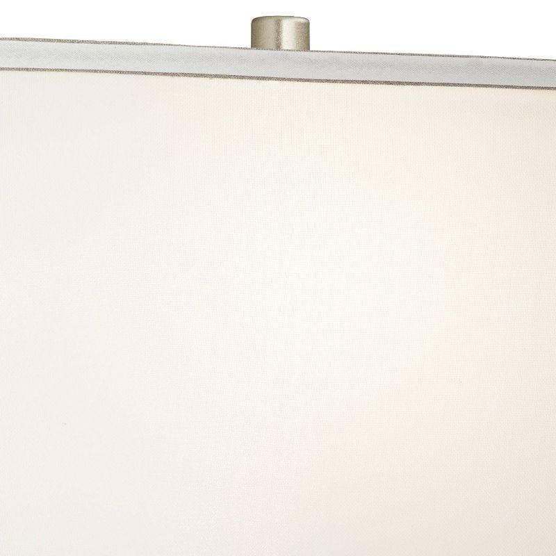 360 Lighting Evan Modern Table Lamps 28 1/2" Tall Set of 2 Brushed Nickel with USB Charging Port Table Top Dimmers White Rectangular Shade for Bedroom