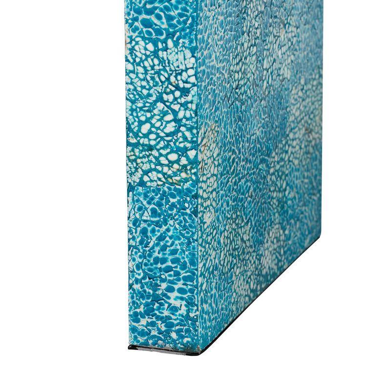 Baxton Studio Veruca Mother of Pearl Console Table Cyan: Exotic Bohemian Design, No Assembly, MDF Frame