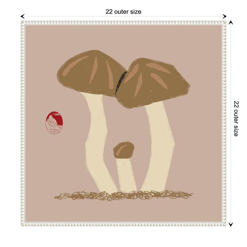 Beaded Frame Mushroom Family Canvas Wall Art