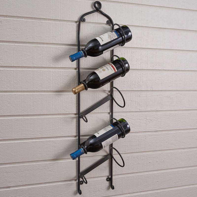 Forged Iron 5-Bottle Hanging Wine Rack