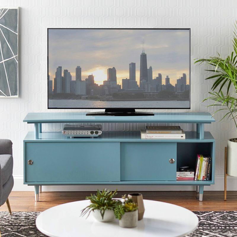 Buylateral Margo Mid Century Modern TV Stand for TVs up to 65" Antique Blue