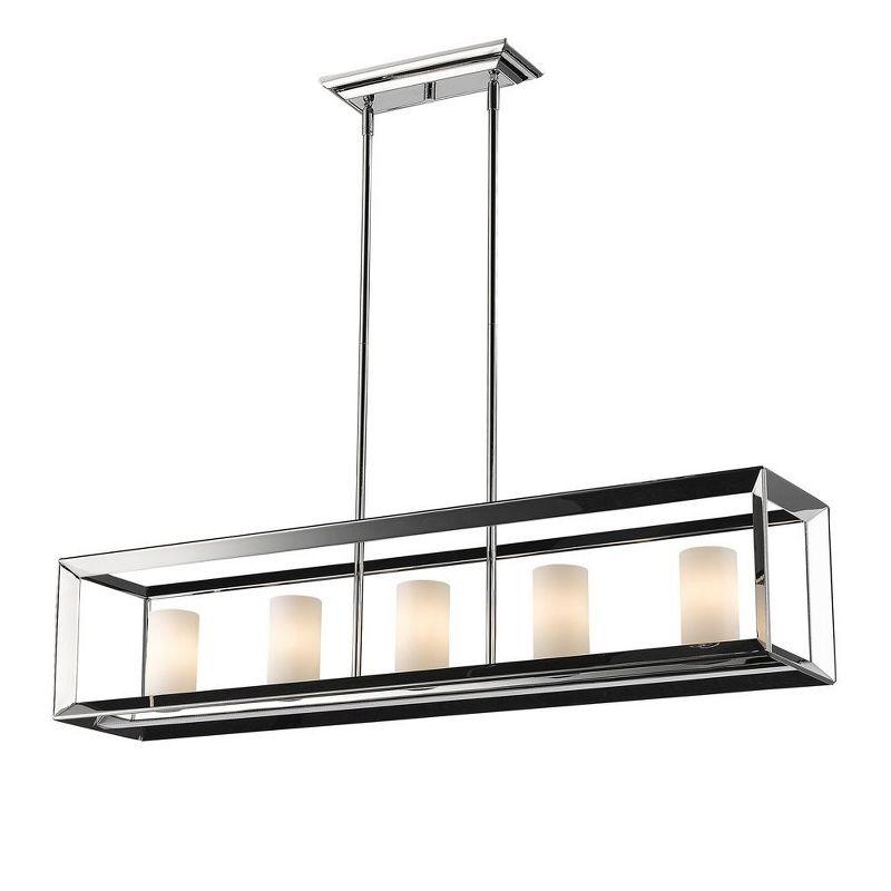 Golden Lighting Smyth 5-Light Linear Pendant in Chrome with Clear Glass