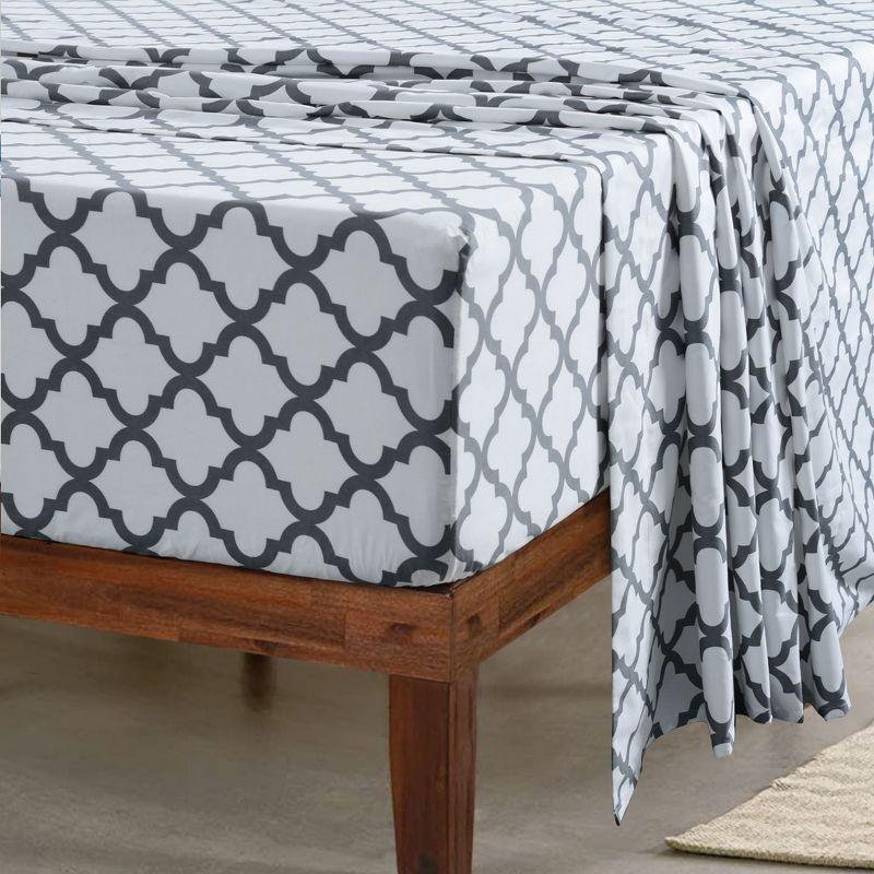 Lux Decor Collection Twin XL Bed Sheets - Premier 1800 Microfiber Deep Pocket Easy Care Sheets Set - White
