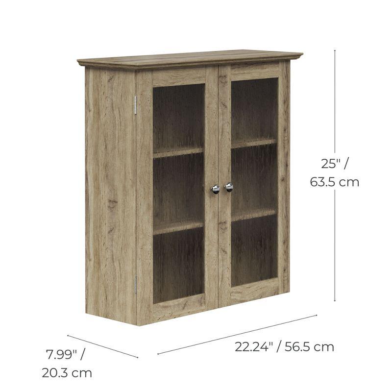 Connor Light Oak Two-Door Wall Cabinet with Adjustable Shelves