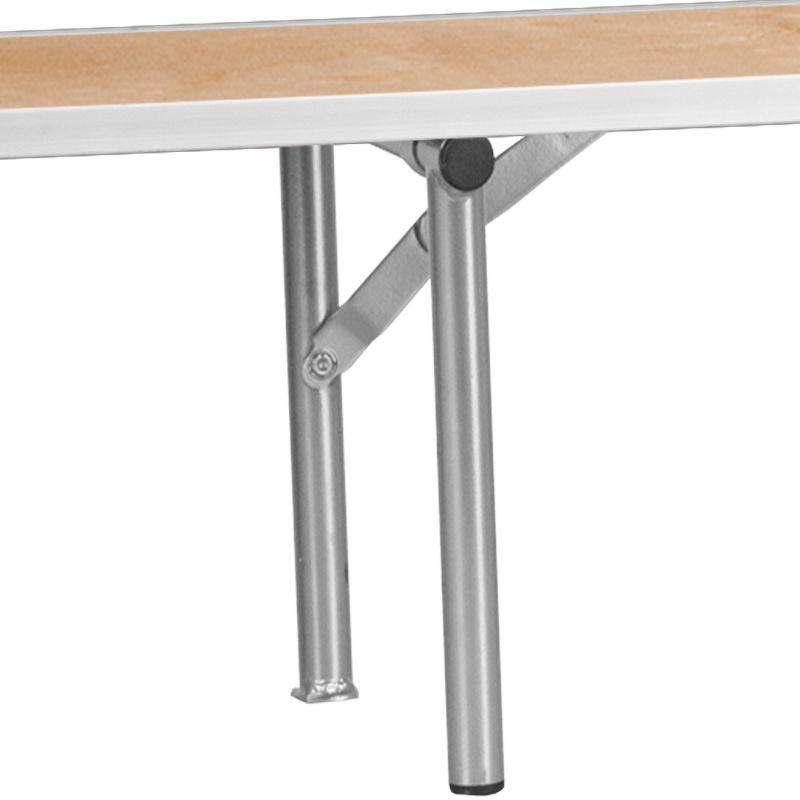 Flash Furniture 72'' x 12'' x 12'' Birchwood Bar Top Riser with Silver Legs