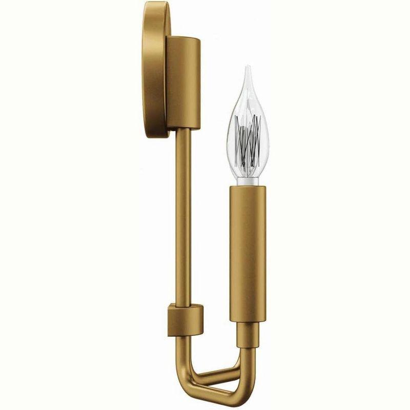 Satin Brass 2-Light Wall Sconce with Iron Construction