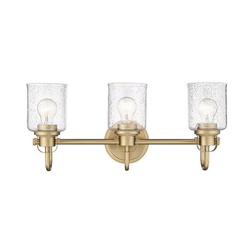 Kinsley Urban Gold 3-Light Vanity with Seeded Glass