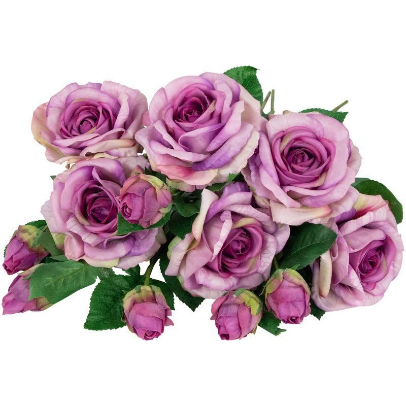 Northlight Real Touch™ Purple Artificial Rose Stems, Set of 6 - 26"