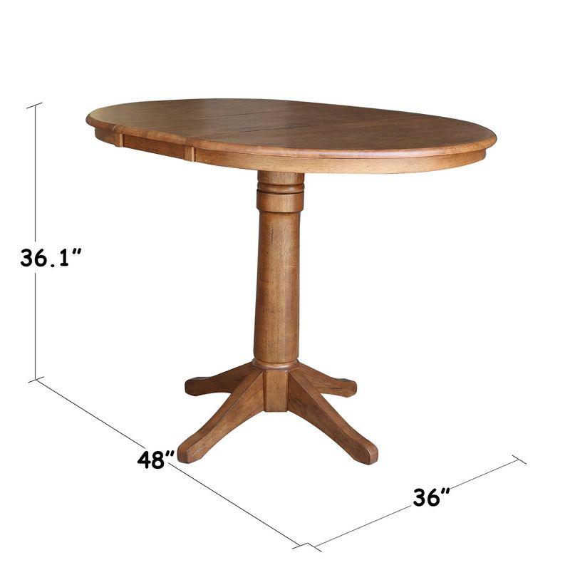 Eco-Friendly Round Oak Pedestal Table with Extendable Leaf