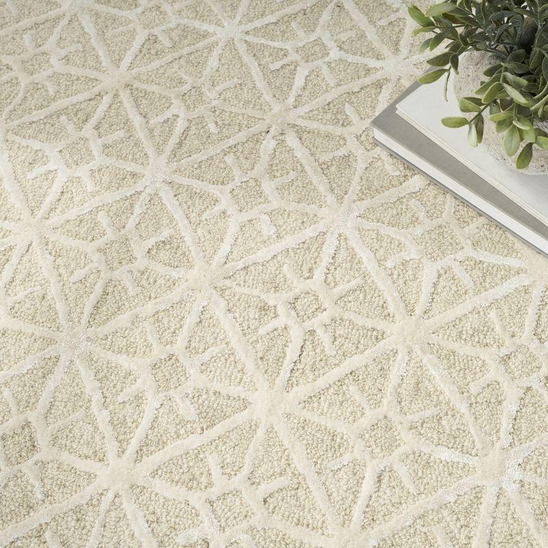 Geometric Handmade Tufted Ivory Area Rug