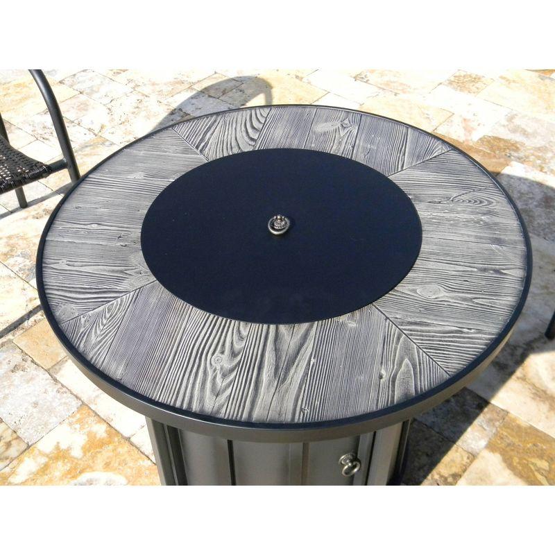 Faux Wood Tile Top Outdoor Patio Fire Pit - AZ Patio Heaters: Steel Construction, 40,000 BTU Heater