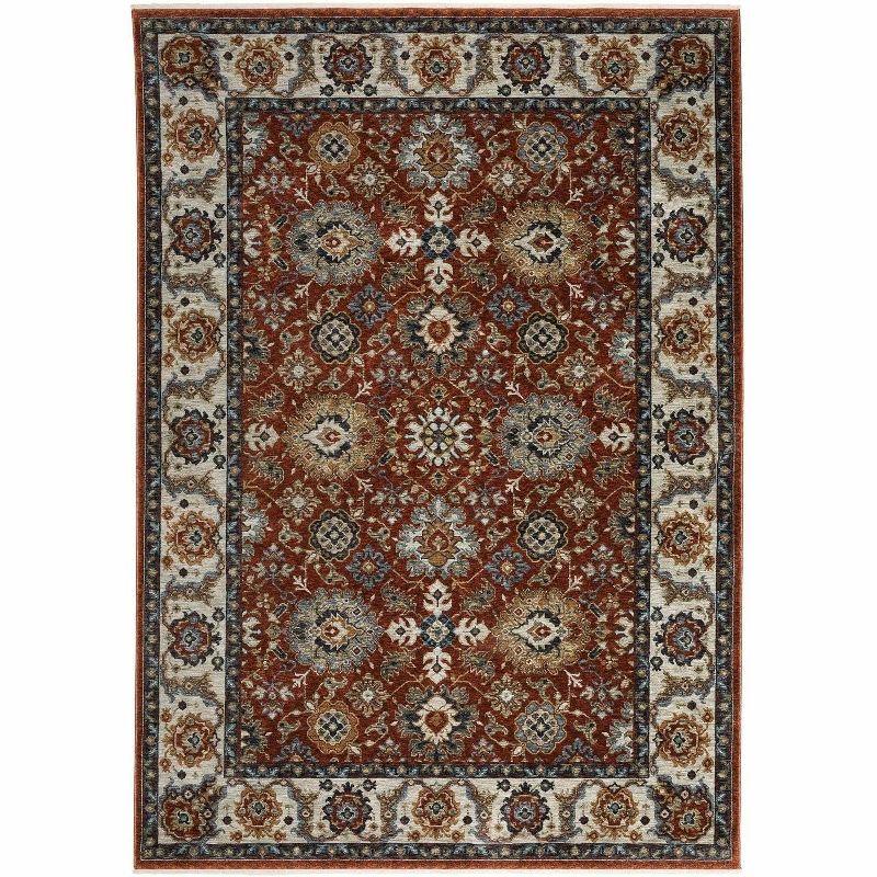 Oriental Weavers Aberdeen 562R1 Red/ Ivory Indoor Area Rug - 3'3" x 5'
