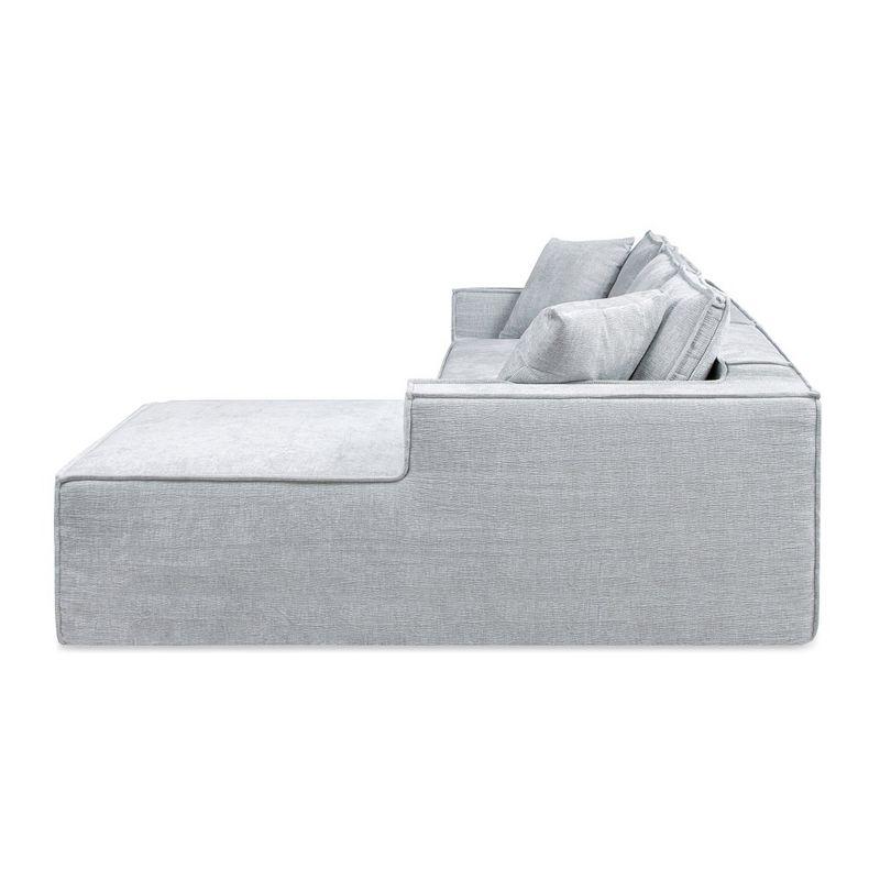 Jennifer Taylor Home Brenley 110.5" RAF Sofa-in-a-Box Sectional Sofa, Ash Gray Chenille