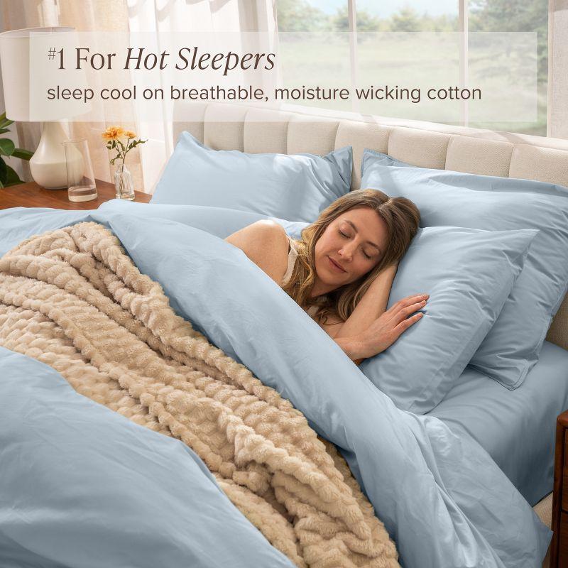 Bare Home Modern & Contemporary Organic Percale Machine Woven Duvet Cover Set