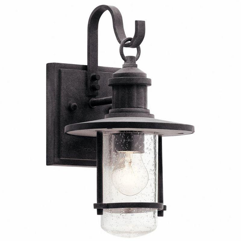 12.5" Black and Clear Aluminum Outdoor Wall Lantern