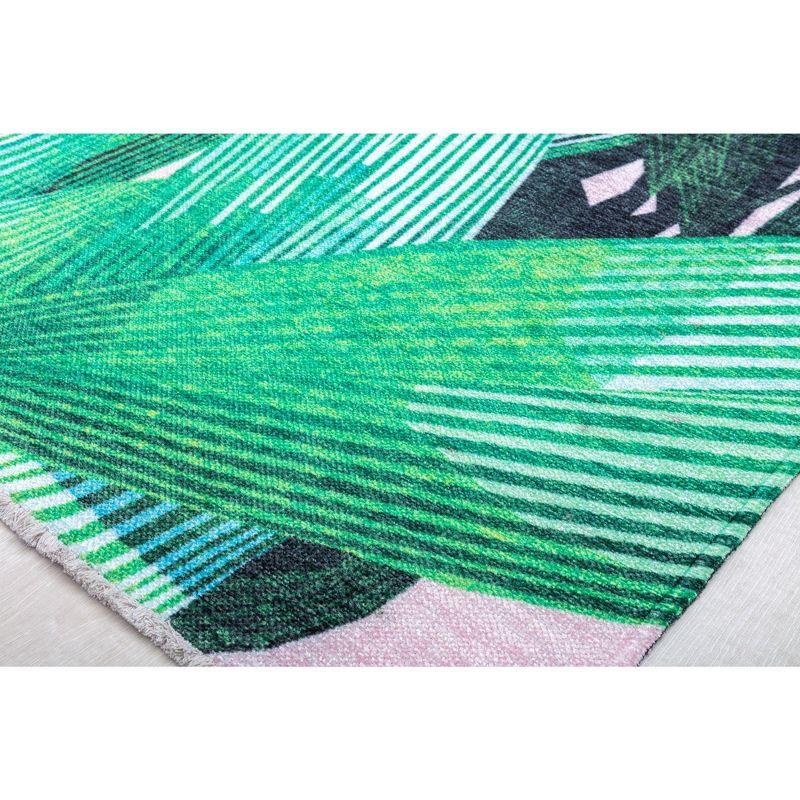 Maisie Modern Pink Palm Area Rug