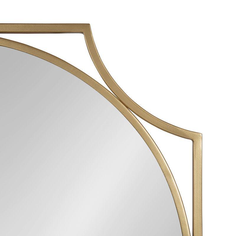 Modern Gold Scallop-Edged 28" Round Wall Mirror