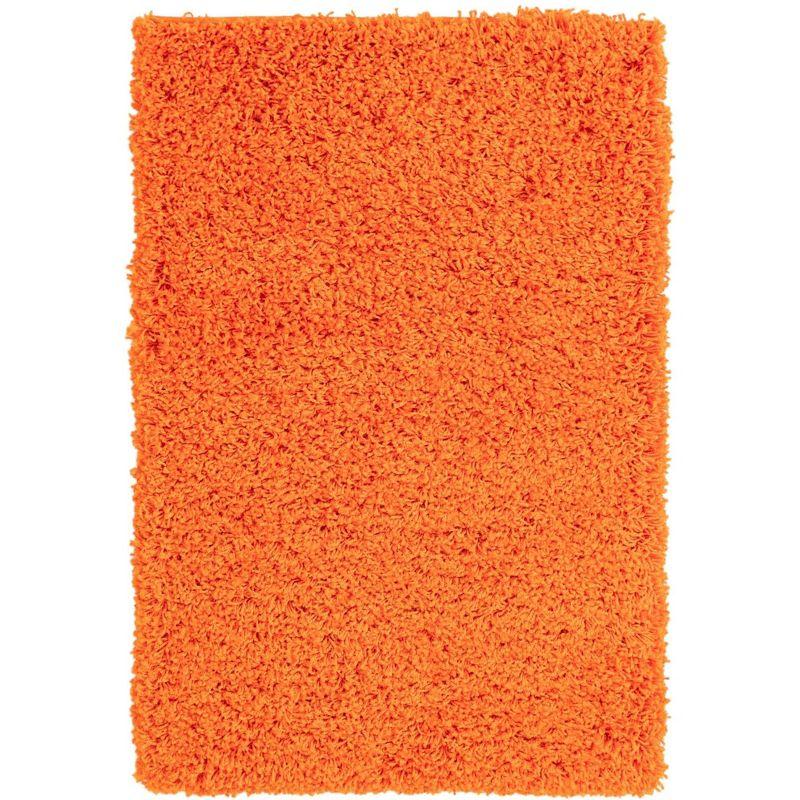 Unique Loom 2' 2 x 3' 1 Solid Shag Tiger Orange Area Rug