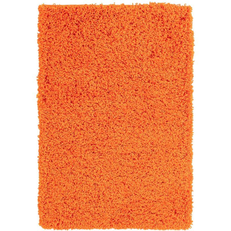 Tiger Orange Rectangular Synthetic Shag Area Rug 2'2" x 3'1"