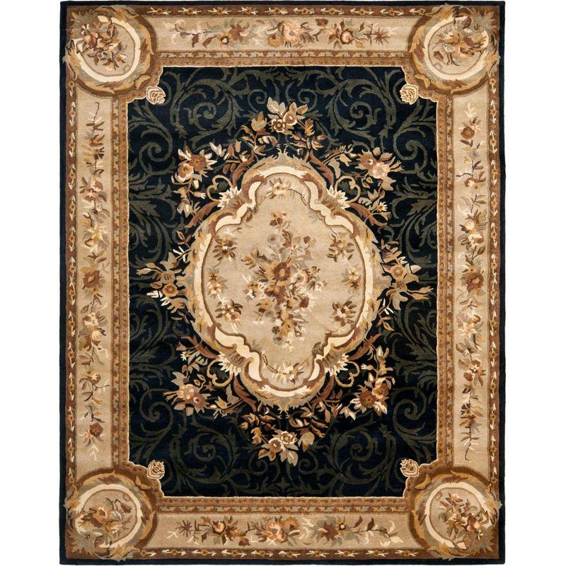 Hand-Tufted Traditional European Floral Wool Round Rug, Assorted, 9' x 12'