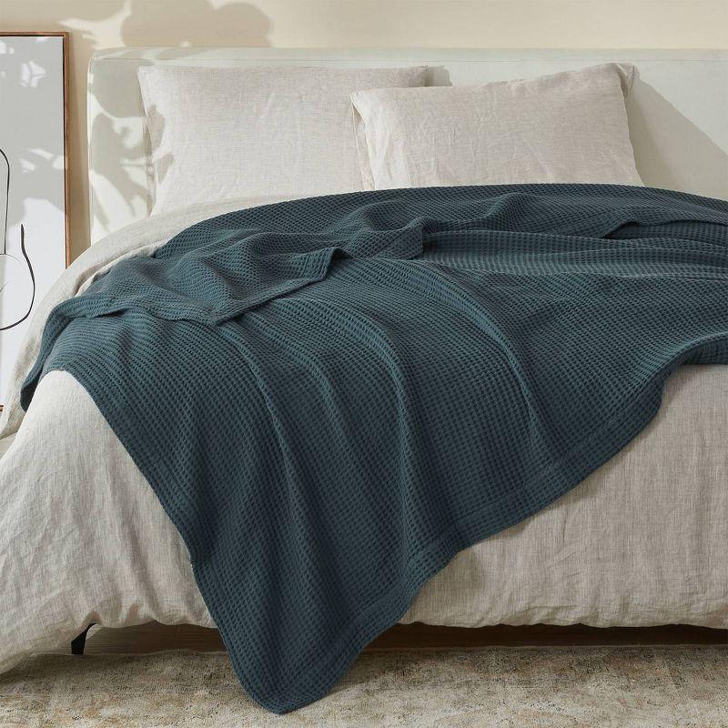 Solid Cotton Waffle Weave Blanket