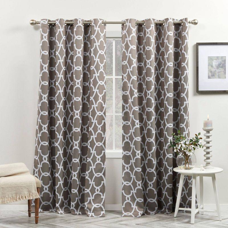 2pk Room Darkening Gates Sateen Woven Curtain Panels - Exclusive Home: