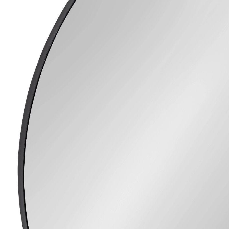 22" Rollo Round Wall Mirror Black - Kate & Laurel All Things Decor: Modern Iron Frame, Wall Mount, Geometric Design