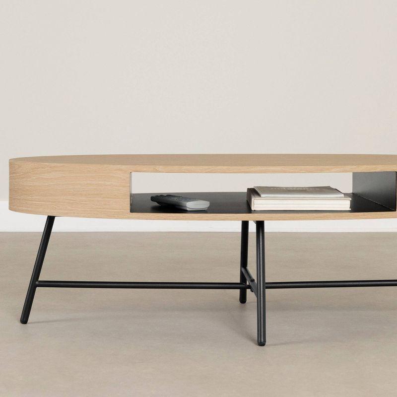 South Shore Mezzy Coffee Table Pale Oak: Laminated Modern Design, MDF Construction, 50 lb Capacity