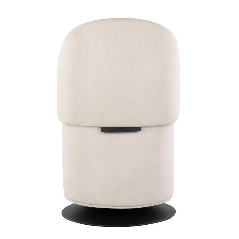 Finch Swivel Accent Chair Black/Cream - LumiSource: Adjustable Backrest, Metal Frame, Polyester Upholstery