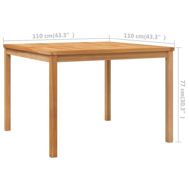 vidaXL Patio Dining Table 43.3 inches x43.3 inches x30.3 inches  Solid Teak Wood