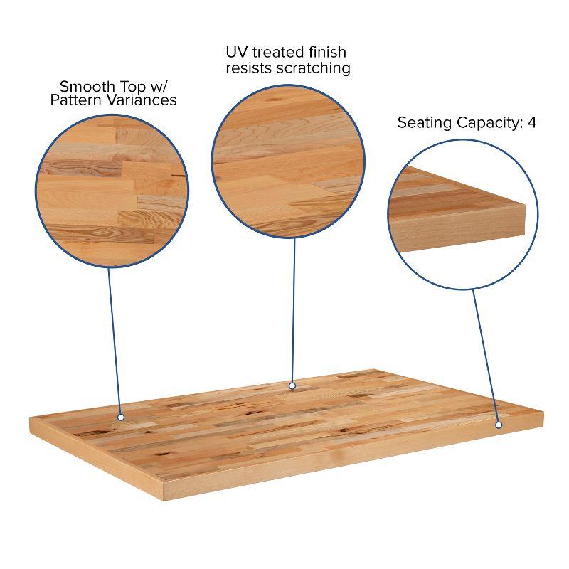 Flash Furniture Mayfair Rectangle Butcher Block Style Table Top - Restaurant Table Top
