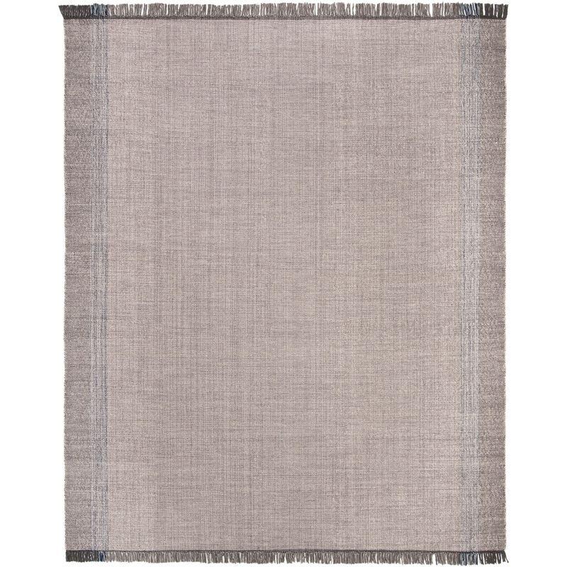 Coastal Breeze Blue/Grey Stripe Hand-Woven Cotton 8' x 10' Rug