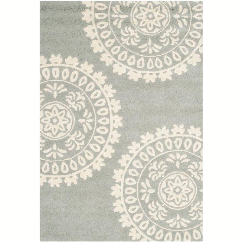 Bella BEL121 Hand Tufted Accent Rug - Grey/Ivory - 3'x5' - Safavieh.