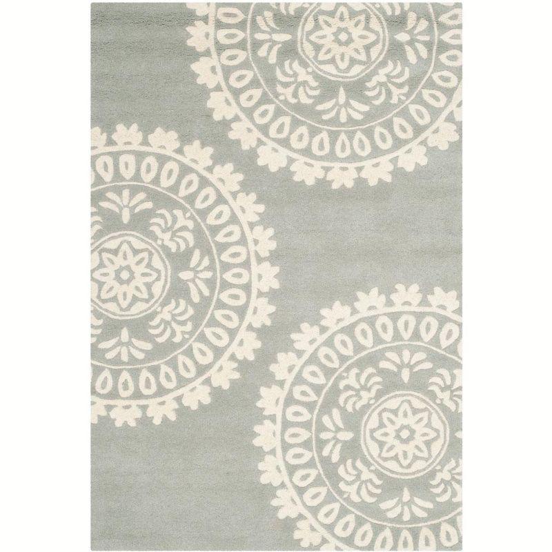 Hand-Tufted Gray Wool Reversible Area Rug - 3' x 5'