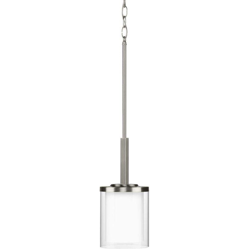 Coastal Elegance Brushed Nickel Mini-Pendant with Clear Glass Shade