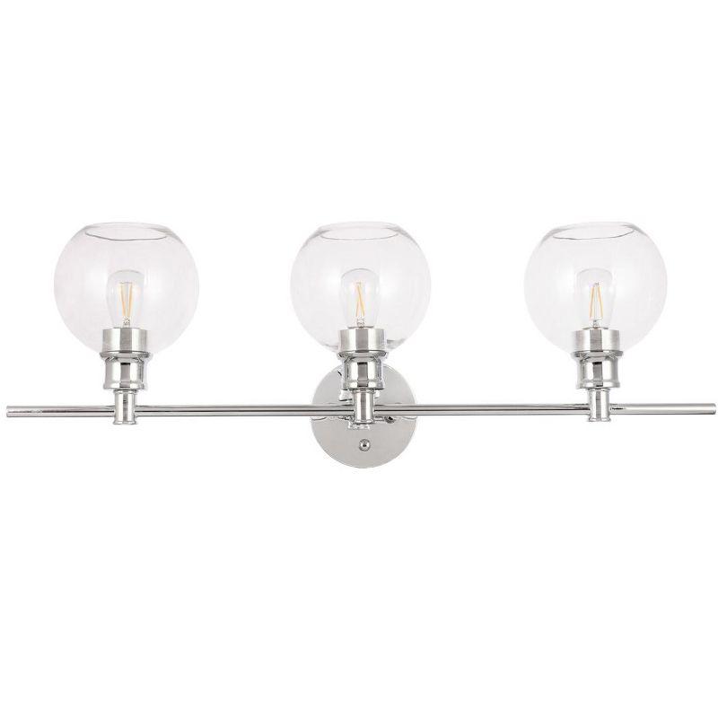 Elegant Lighting Collier 3 light Chrome and Clear glass Wall sconce