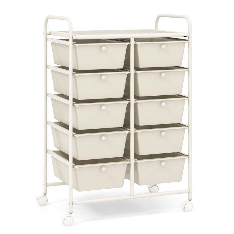 10-Drawer Rolling Storage Cart