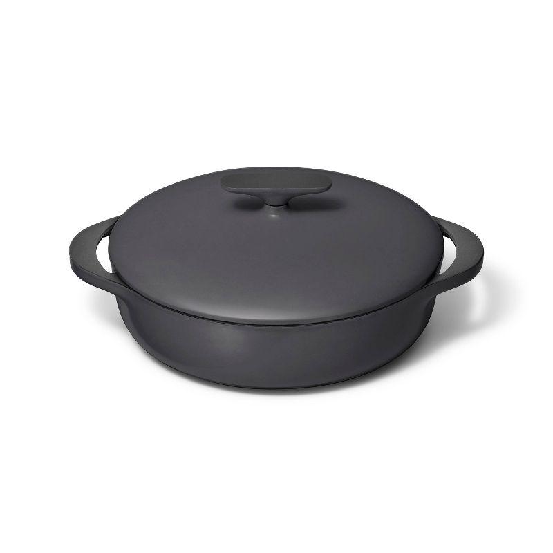 Charcoal Enameled Cast Iron Braiser with Lid, 3.5 Qt