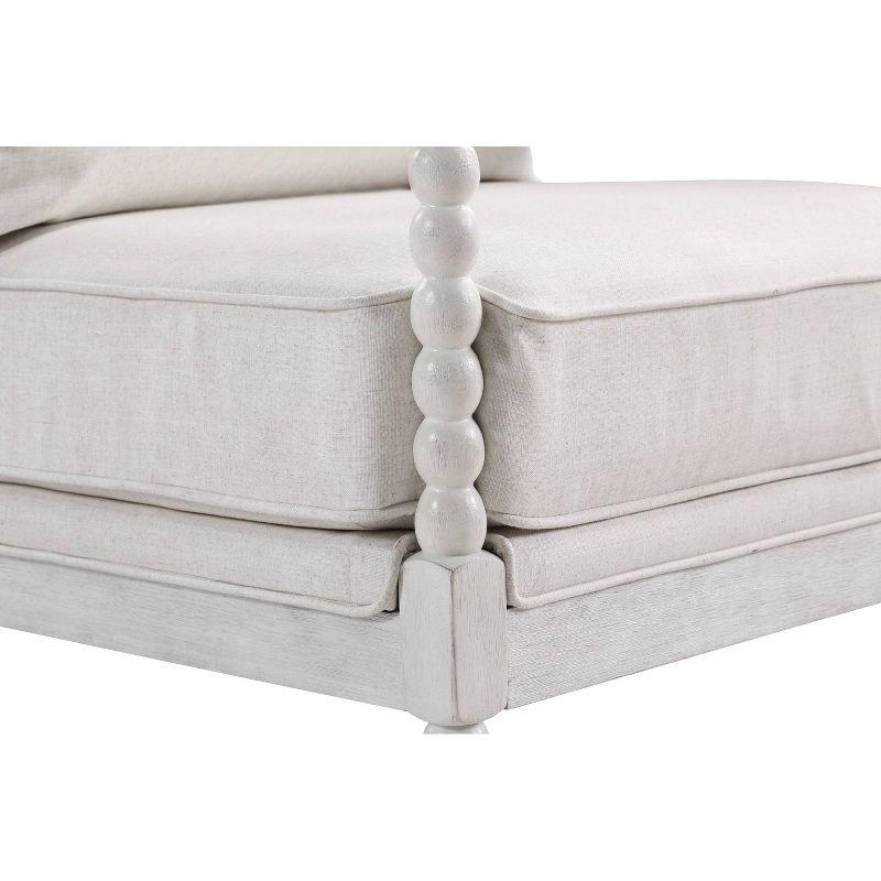 OSP Home Furnishings Kaylee Spindle Chair Linen: Mid-Century Modern Accent, Removable Cushions