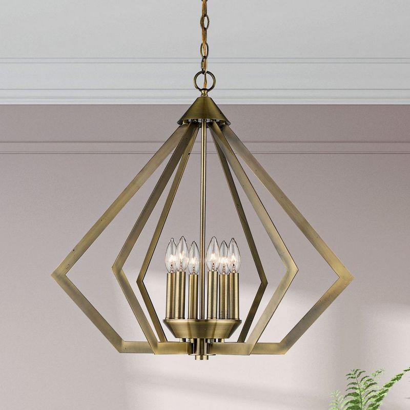Livex Lighting Prism 6 - Light Chandelier in  Antique Brass