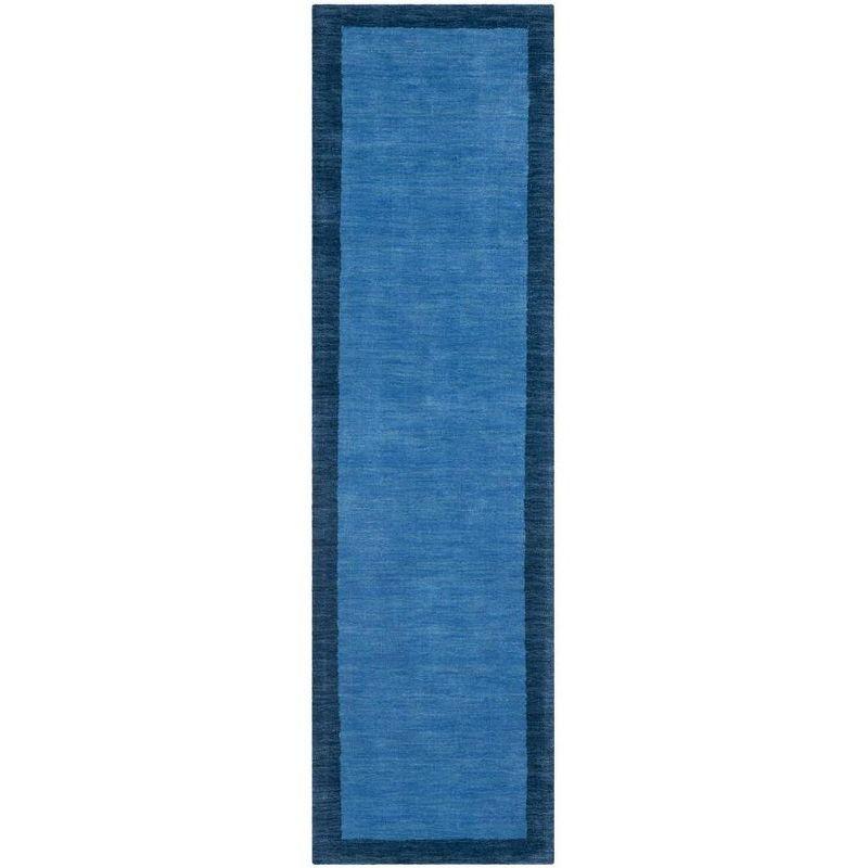 Himalaya Blue Hand-Knotted Wool Runner Rug